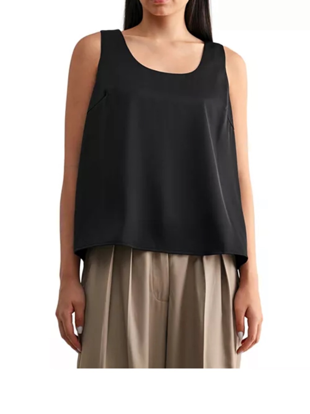 Luvee Classic Black Scoop Neck Camisole - Women's Tank